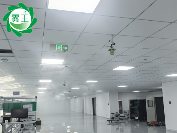 高泰電子車(chē)間告別靜電，JY-WWQS8A干霧加濕器加濕促生產(chǎn)