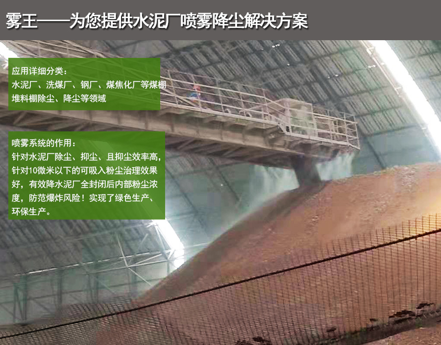 水泥廠(chǎng)噴霧除塵方案