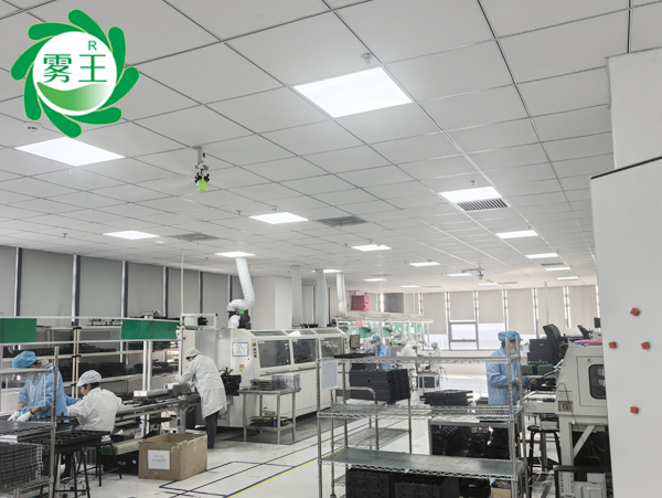 干霧加濕器平衡上海一電子車間環(huán)境濕度，智能不沾濕